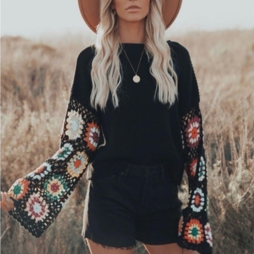 White Crochet sweater top